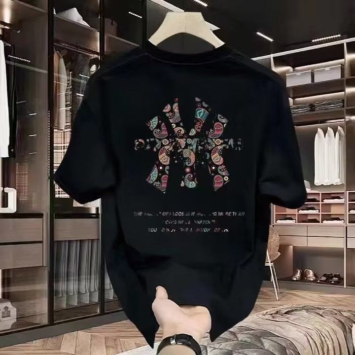 ผู้ชายเสื้อยืดแขนสั้น Heavy Pure Cotton Amoeba Paisley สองด้านพิมพ์ JSM ชายหญิงเสื้อแขนสั้น