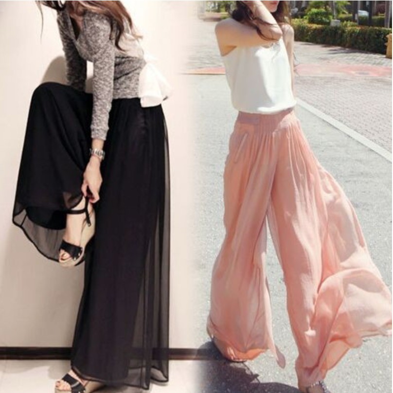 Romantic Chiffon All-Match Wide-Leg Pants Wide-Leg Pants J All-Match Fashion First Launch in 2