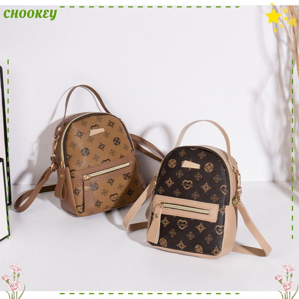 Chookey กระเป๋าเป้สะพายหลัง กระเป๋าสะพายไหล่ หนัง PU ขนาดเล็ก พิมพ์ลาย ทนทาน ใส่เหรียญได้ สําหรับผู้หญิง