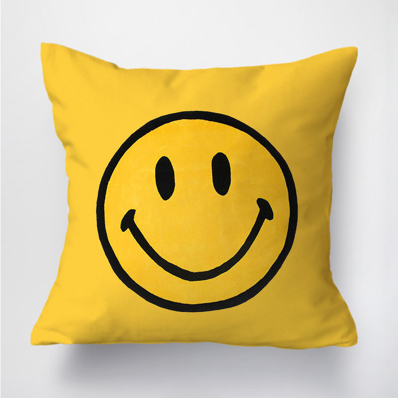 ใหม่ หมอนอิง ลายหน้ายิ้ม สไตล์ฮิปสเตอร์ สําหรับตกแต่งข้างเตียงนอน โซฟา รถยนต์ - รูปที่ 5