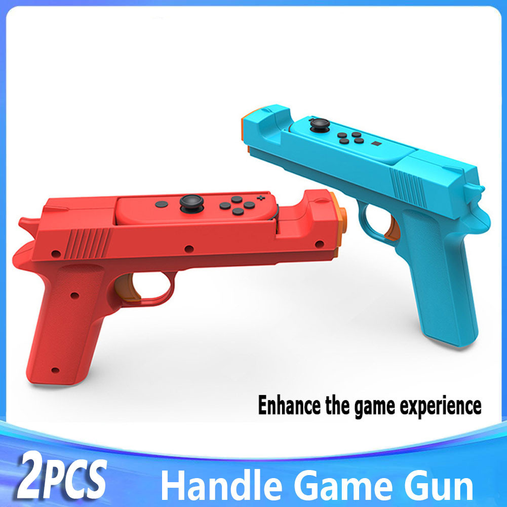 2 ชิ้น Nintendo Switch / Switch OLED Joycon มือจับเกมปืน NS อุปกรณ์เสริมเกมรูปร่างจับมือยิงเกมปืน Gunstock Sense Controller Grip