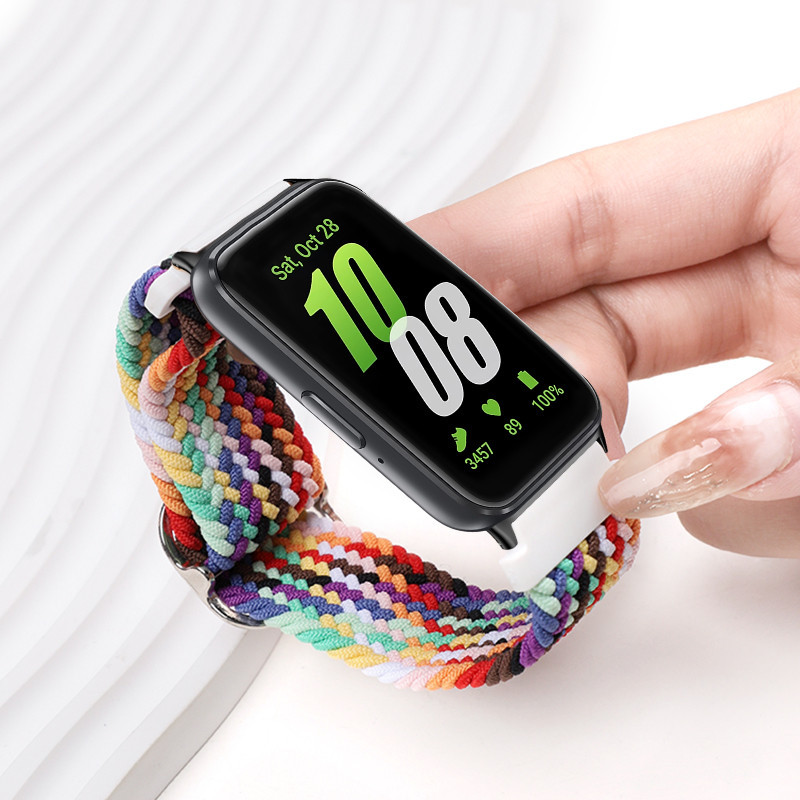 สายนาฬิกาข้อมือไนล่อนถัก ปรับได้ แบบเปลี่ยน สําหรับ Samsung Galaxy Fit 3 Samsung Fit 3