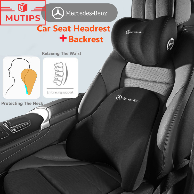 Mercedes Benz พนักพิงศีรษะรถ หมอนเอว เมมโมรี่โฟม หมอนรองคอในรถเบาะยนต์ รองรับเอวการใช้ AMG EQE EQC W207 W211 W205 W212 W204 W220 W206 W124 W213 W218 W222