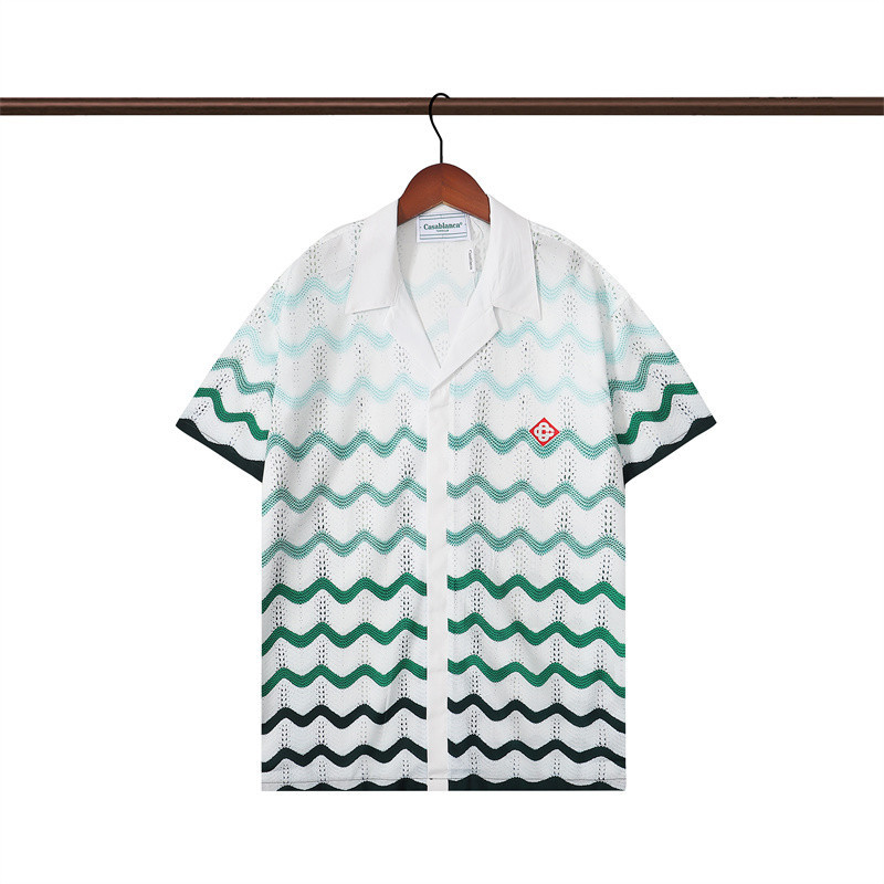 เสื้อเชิ้ตแขนสั้นลําลอง พิมพ์ลาย ทรงหลวม แฟชั่น Mfgsr