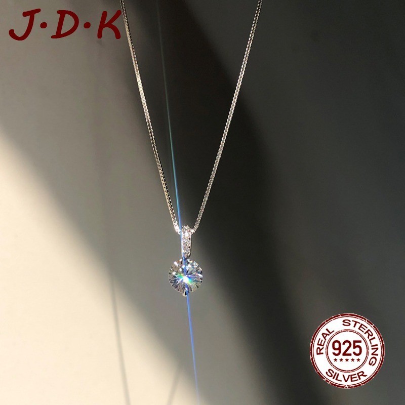 JDK เครื่องประดับจี้สร้อยคอหยดน้ําเงิน 925 ของผู้หญิงสไตล์ Ins