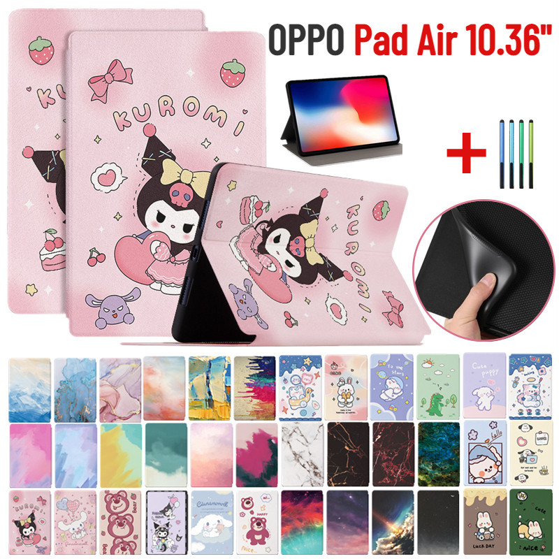 สําหรับoppo Pad Air 10.36 นิ้ว 2022 Kuromi Melody Labubu Crayon Shin Chan Ultra Slimเด็กน่ารักการ์ตูนหนังฝาครอบกันกระแทกกรณีพลิก
