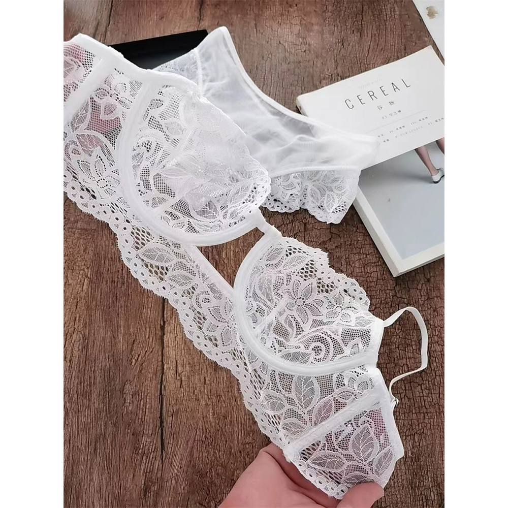 ชุดชั้นในดันทรง แต่งลูกไม้ ระบายอากาศ บางเฉียบ เซ็กซี่ สไตล์ฝรั่งเศส สําหรับผู้หญิง - รูปที่ 3