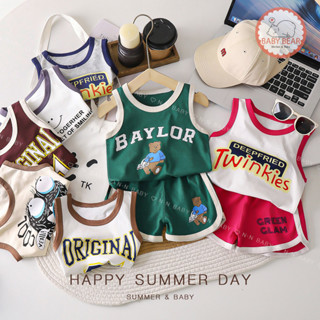 ชุดกร้ามขาสั้น เสื้อกร้ามบาส+กางเกงขาเว้า แฟชั่นฤดูร้อน สำหร…