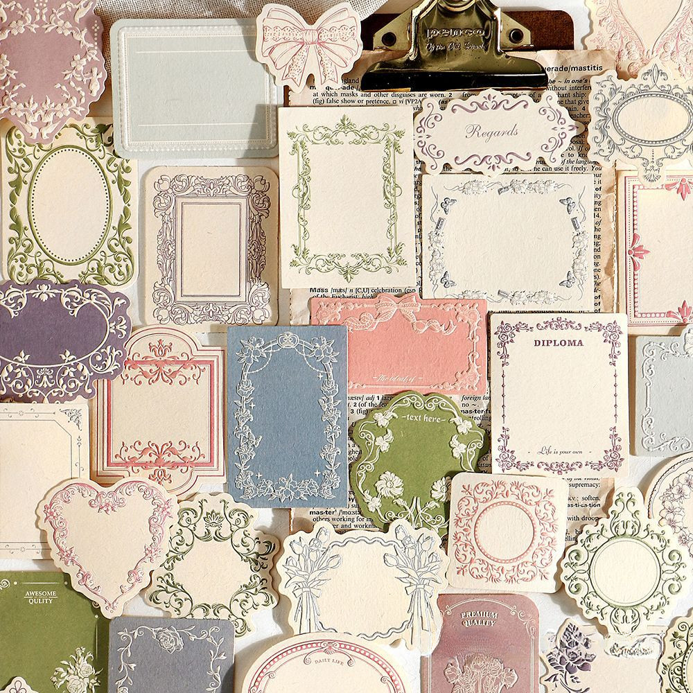 Journamm 30 แผ่น Sticky Notes วัสดุกระดาษตกแต่งไดอารี่ Handmade DIY Scrapbooking อุปกรณ์เสริม Junk Journal อุปกรณ์