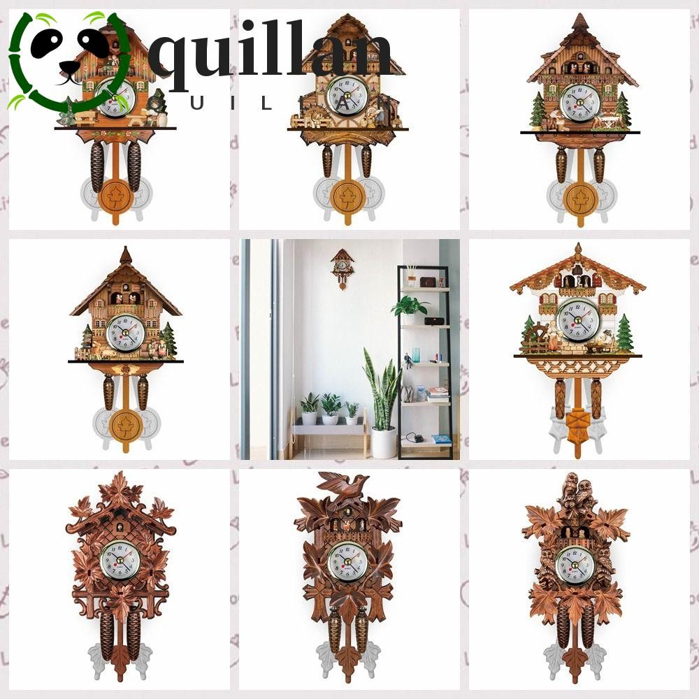 Quillan ไม้ลูกตุ้มนาฬิกาวินเทจ, Forest Tower เงียบไม้นาฬิกาแขวน,หลายรูปแบบ Vintage ไม้ 3D Chiming 3D Chiming นาฬิกาบ้าน