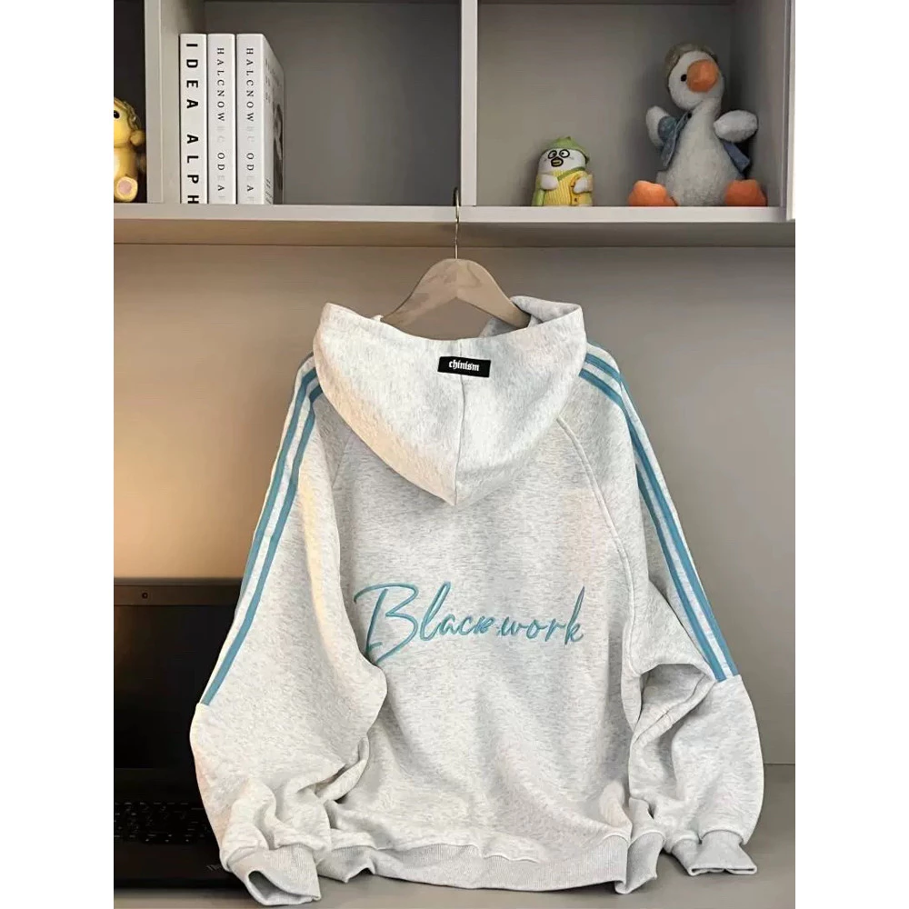 Solovely เสื้อโค้ท ผู้หญิง สไตล์เกาหลี แขนยาว มีฮู้ด ลำลอง ทรงโอเวอร์ไซส์ เสื้อสวมหัว