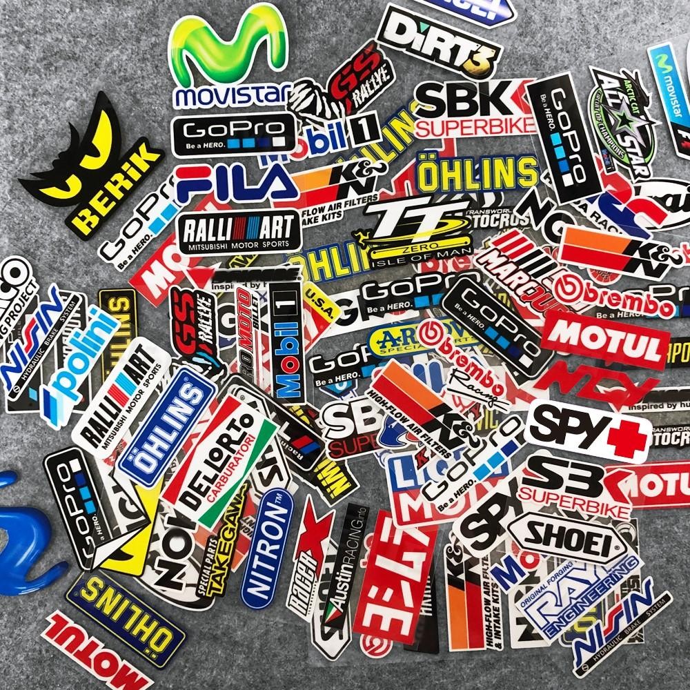 สติกเกอร์สะท้อนแสงรถจักรยานยนต์ Sponsor Racing หมวกกันน็อค Body Fender สามกล่อง Decal อุปกรณ์เสริมกันน้ําสําหรับ Yamaha Suzuki BMW Honda