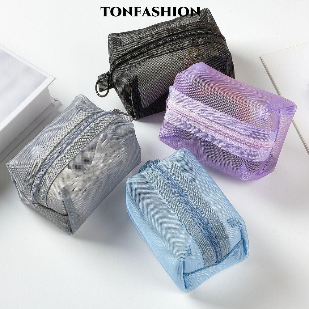 ตันแฟชั่น กระเป๋าใส่เหรียญ,กระเป๋าเครื่องสําอางสีทึบตาข่าย,แฟชั่นความจุขนาดใหญ่กระเป๋าเก็บแบบพกพาผู้ชาย