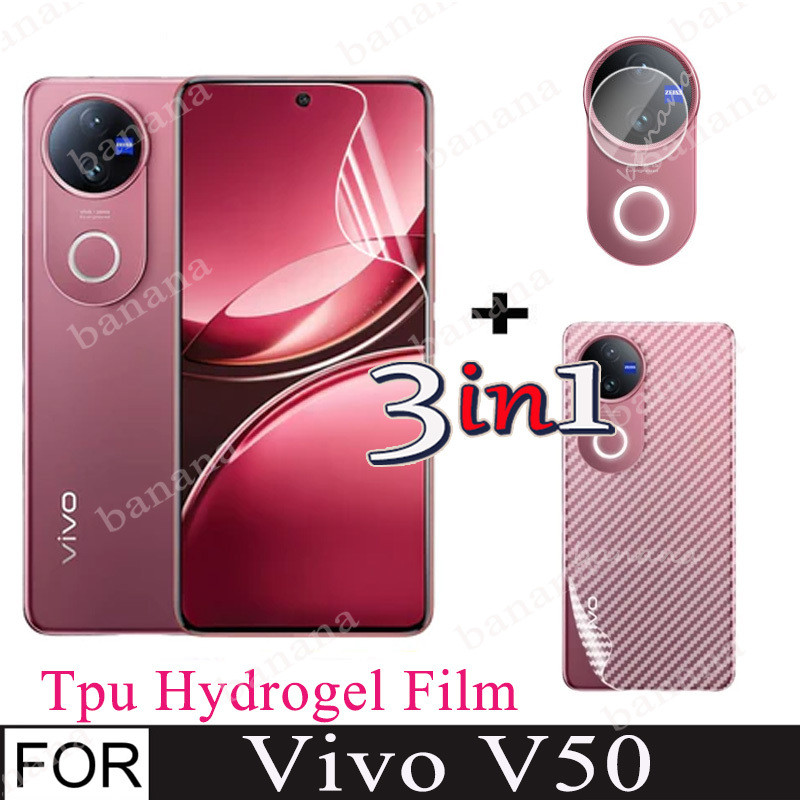 3in1 ด้านหน้าคลุมทั้งหมดป้องกัน Tpu Hydrogel ฟิล์มสําหรับ Vivo V50 V40 VivoV50 V 50 V40Lite Clear So
