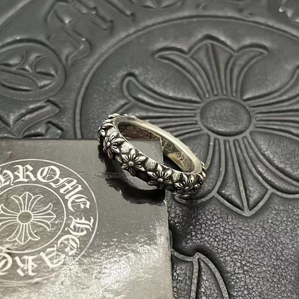 เงิน 925 Hexagram Star Fine แหวน Vintage Punk Gothic Rock อุปกรณ์เสริม Street Hip Hop คู่เครื่องประดับของขวัญวันวาเลนไทน์ CJ064