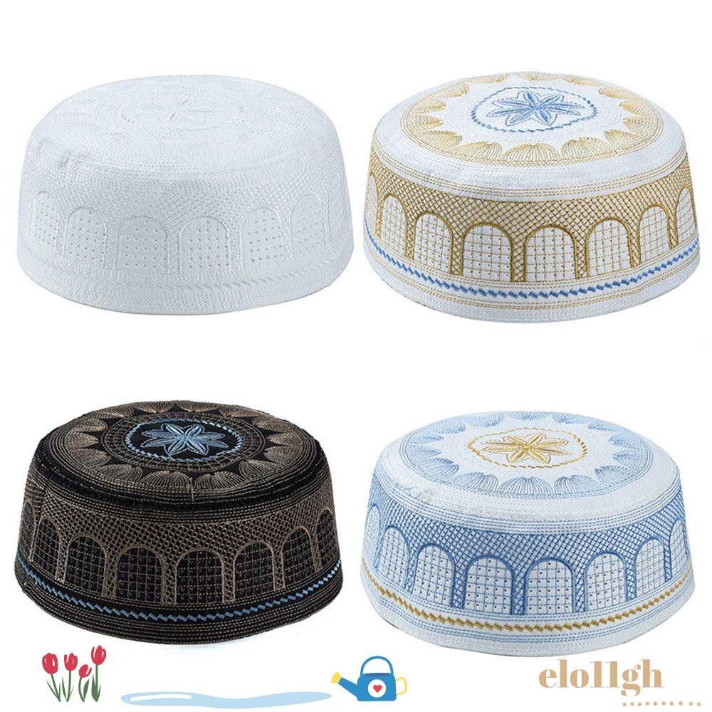 Elo11 หมวกมุสลิมอิสลามผ้าฝ้ายซาอุดีอาหรับมุสลิมผ้าโพกหัว