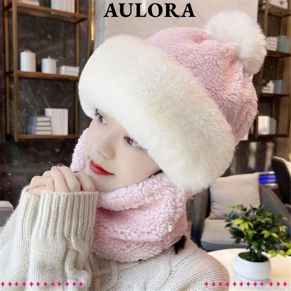 Aulora หมวกกํามะหยี่หรูหรากลางแจ้งกันลมขี่จักรยานหมวกผ้าพันคอชุด