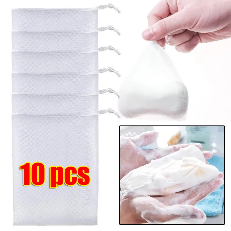 Body Wash Foaming Drawstring Bags - Foaming Net Facial Cleanser Soap Mesh Bag - อุปกรณ์ทําความสะอาดในครัวเรือน