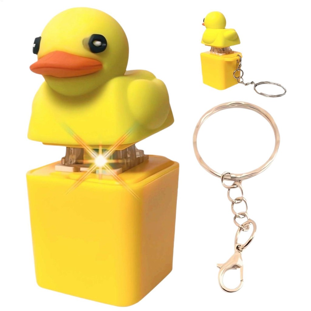 ที่ Quacks Quacking เป็ด Fidget ปุ่มพวงกุญแจจี้ตลก Keycaps ที่ Quack Key Board Clicker ความเครียด Re