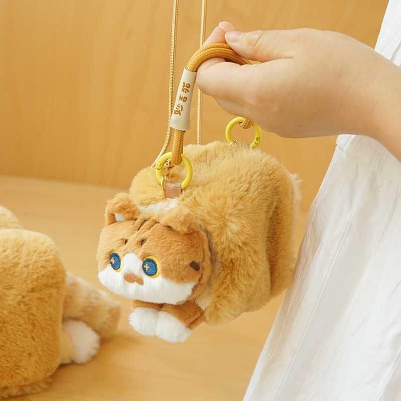 Cross-border Hot-ขาย% วาติกัน Original Cute Cat Plush Tanuki Cat Bread Cross-Body Bag Small Bag Coin