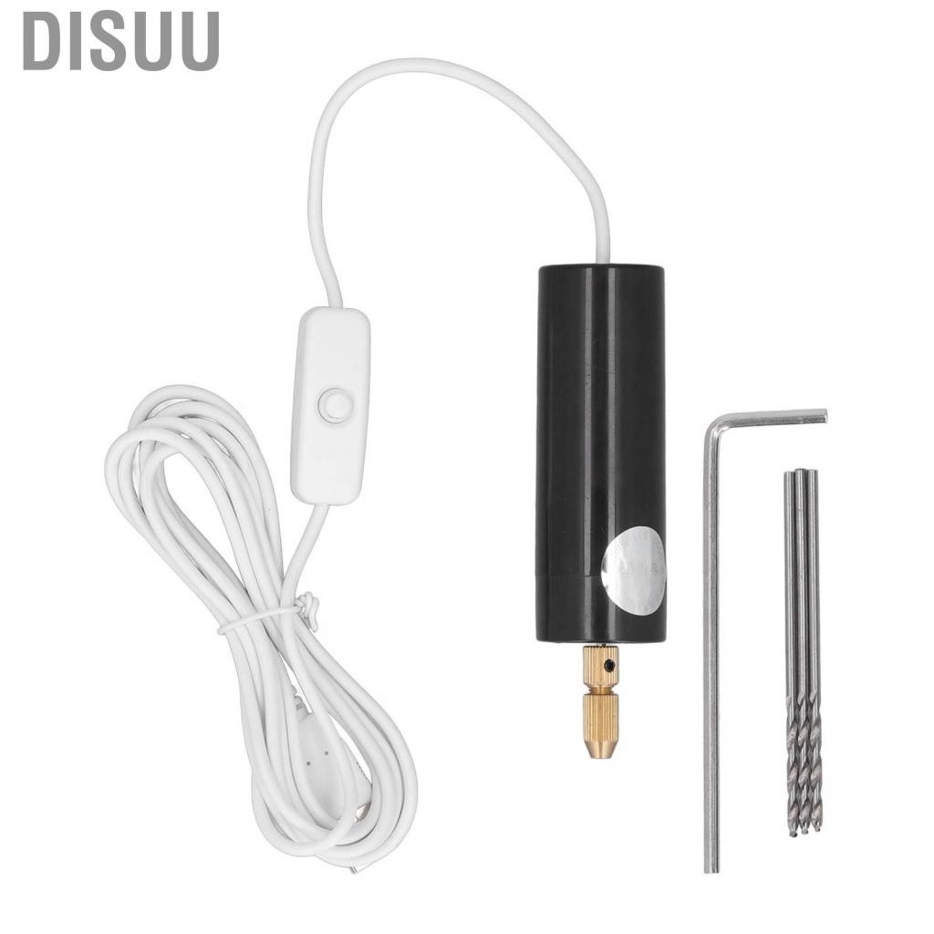 Disuu Electric Mini Hand Drill Set ABS Compact Comfortable Grip USB Power Supply with Hexagonal Wrench for Arts