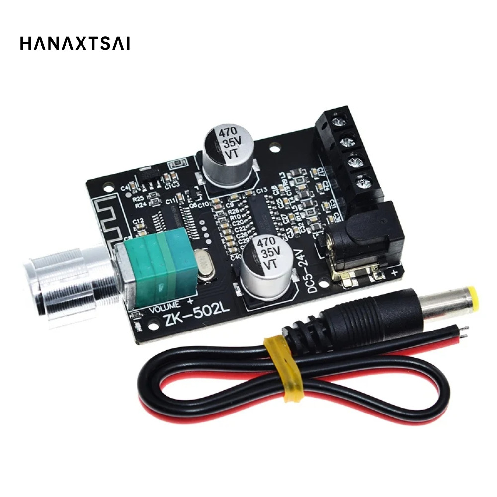 Zk-502l MINI Bluetooth 5.0 DC 5-24V ไร้สายเครื่องขยายเสียงดิจิตอลสเตอริโอ 50Wx2 บลูทูธ Amp Amp Amp Amp Amp Amp Amplificador 20W 30W 40W 50W * 2 บลูทูธ 5.0 power amplifier board 50L