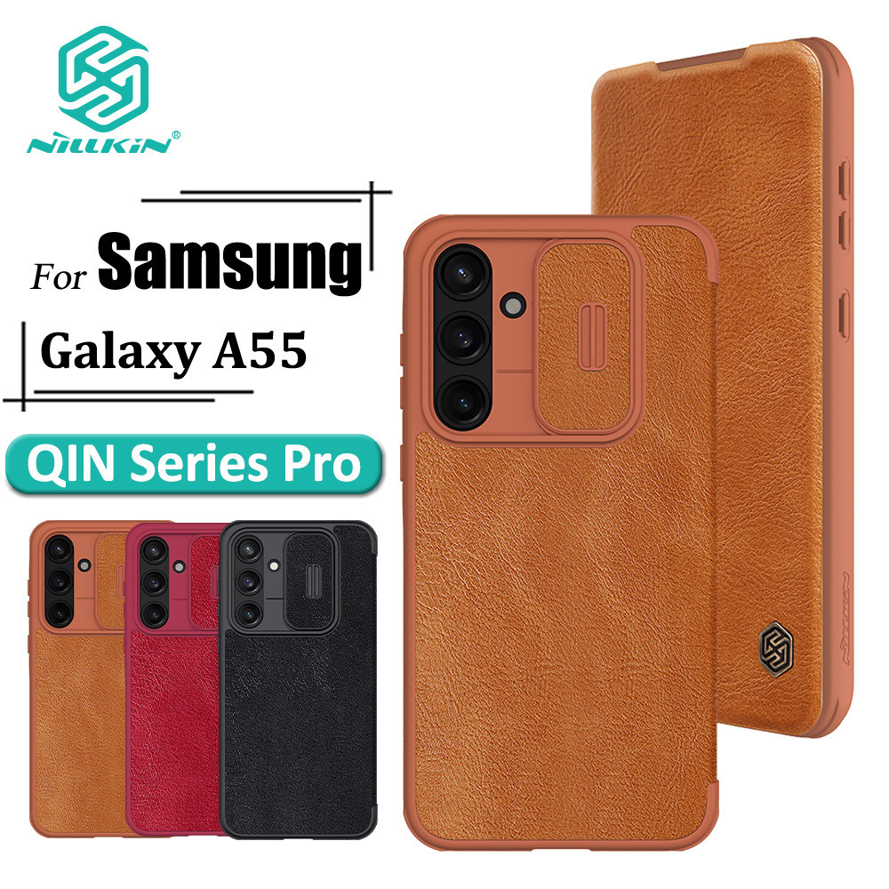 Nillkin สําหรับ Samsung Galaxy A55 5G เคสโทรศัพท์หนัง กันกระแทก กันรอยกล้อง พร้อมช่องใส่บัตร