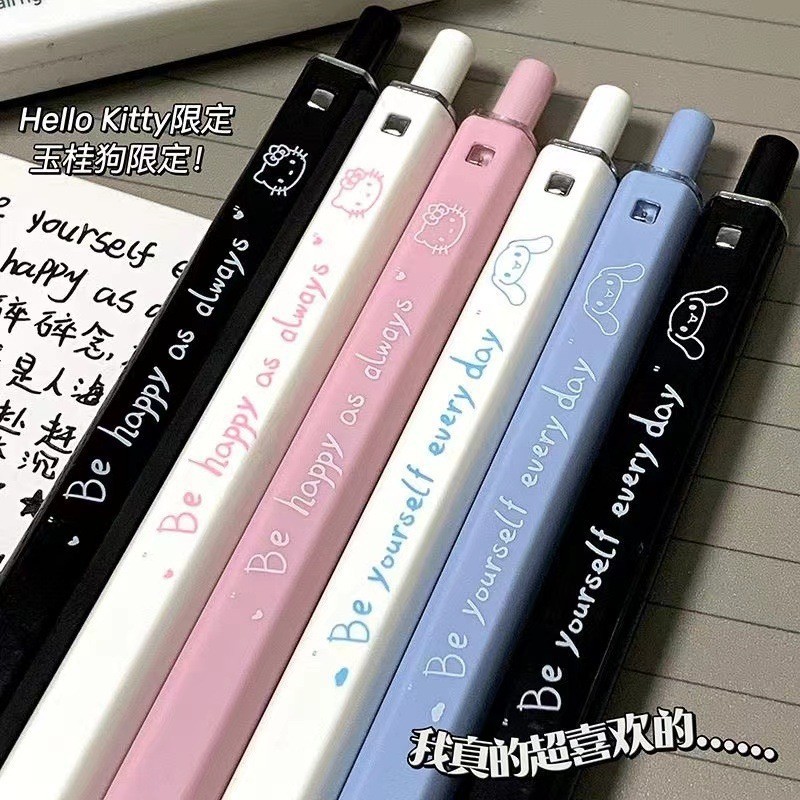 Sanrio ปากกาหมึกสีดํา ลายการ์ตูนน่ารัก ขนาด 0.5 มม. สําหรับนักเรียน