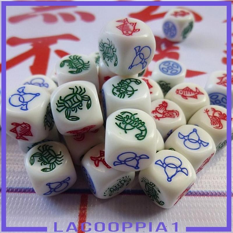 [Lacooppia1] ลูกเต๋าอะคริลิค 6 ด้าน D6 10 ชิ้น สําหรับเด็ก