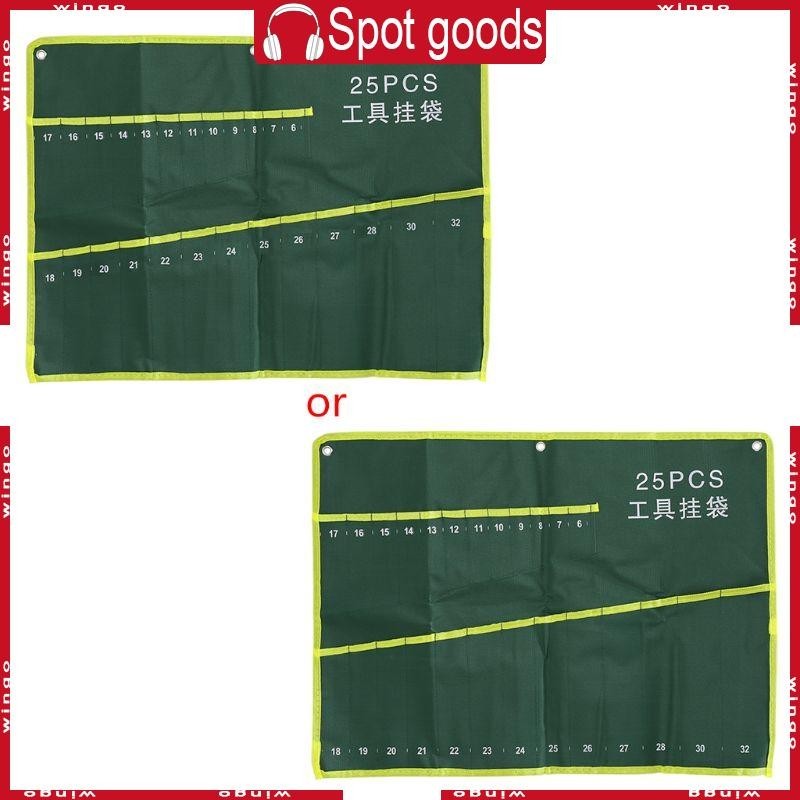 Win กระเป๋าผ้าแคนวาส ทนทาน 25 ช่อง สําหรับใส่เครื่องมือประแจ