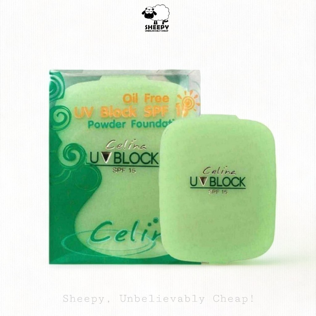 Celina แป้งพริตตี้ แป้งพัฟ เซลิน่า UV Block Oil Free Powder Foundation SPF15 เซลีน่า ยูวีบล็อก รีฟิล 11กรัม