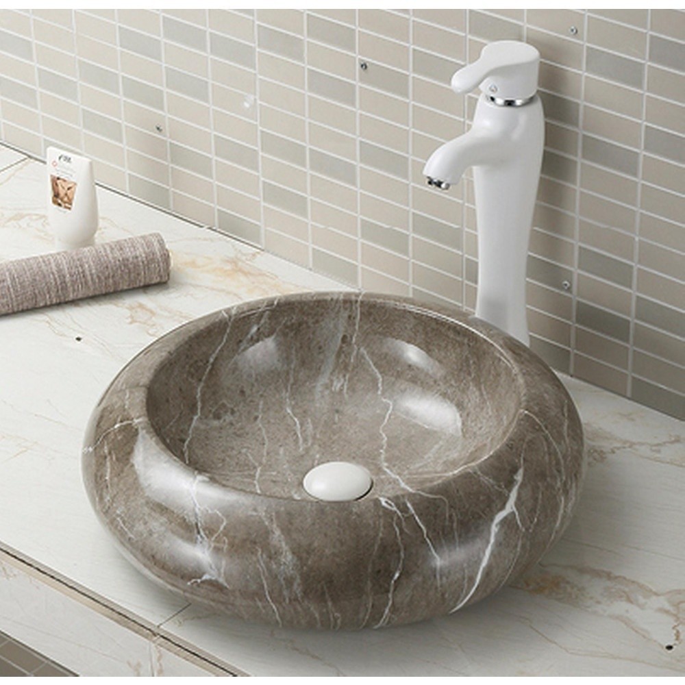 Deluxy Official Shop Verno อ่างวางบนเคาน์เตอร์ก๊อกนอกอ่าง ขนาด 49.5x49.5x14cm