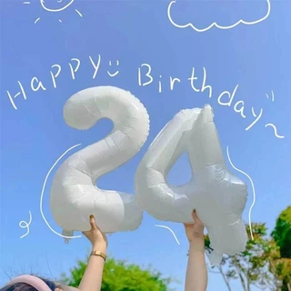 ลูกโป่งตัวเลขตั้งได้ 32 นิ้ว ขนาดใหญ่ สีขาว ดำ ชมพู PT-2