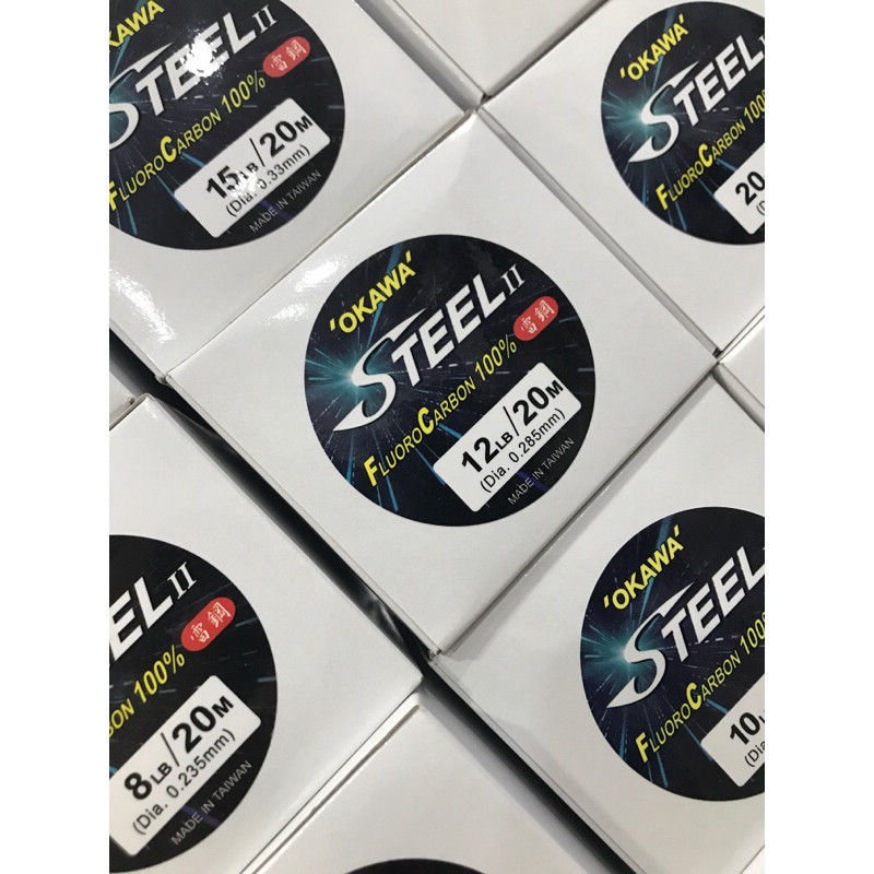 สายเอ็นตกปลา สายshock leader fluoro carbon Okawa Steel ม้วนละ 20 ม.