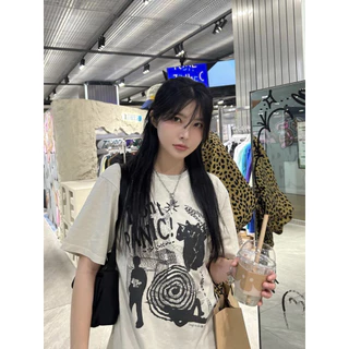 [ส่งจากโรงงาน]ออก24ชั่วโมง OOOK 🚀 100% เสื้อยืดแขนสั้นมีสไตล์ หลวมและอเนกประสงค์ดูเพรียวบาง
