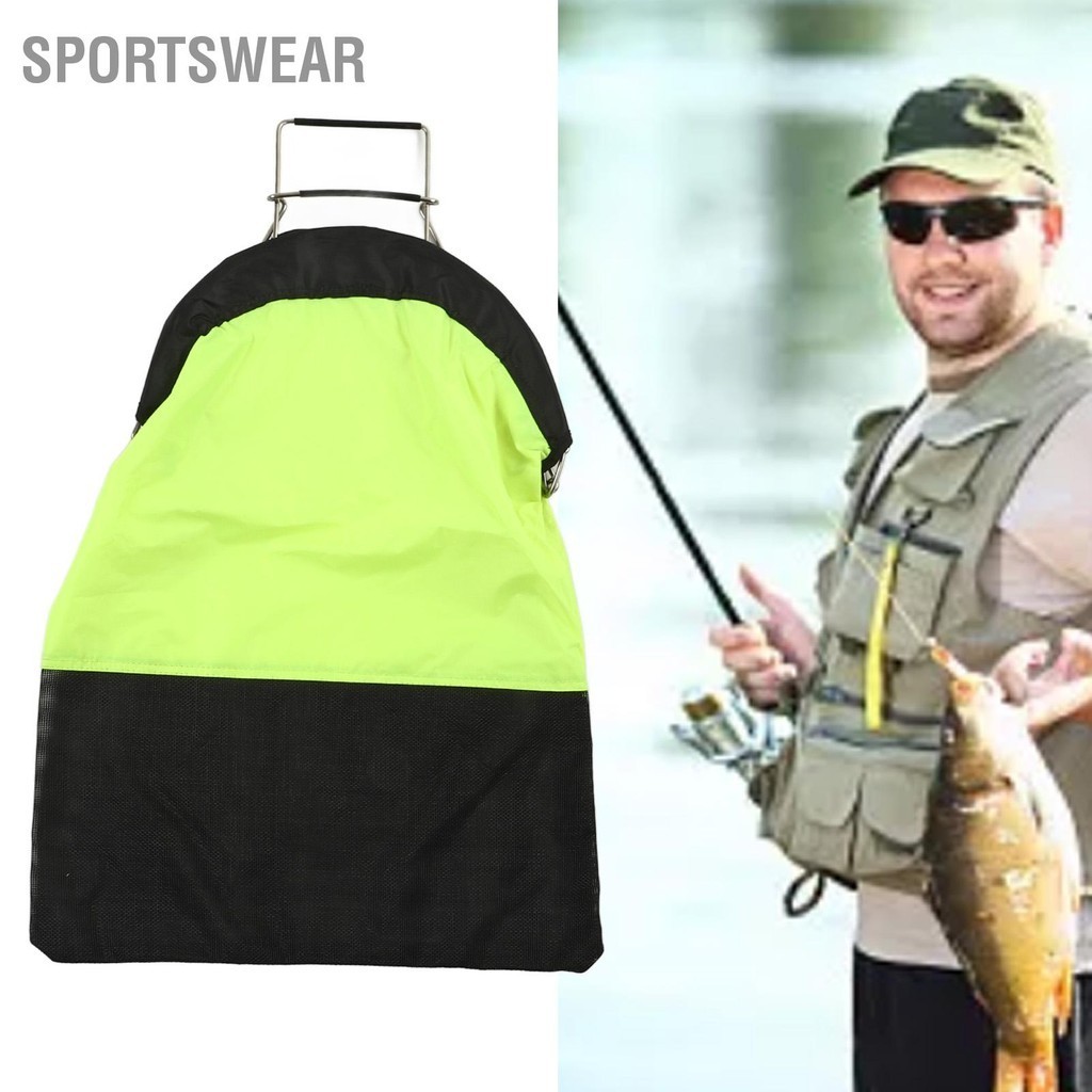 Sportswear ถุงจับปลาดำน้ำ พับเรืองแสงสีเหลือง ใช้งานมือเดียวปิดถุงตกปลาดำน้ำสำหรับการดำน้ำ
