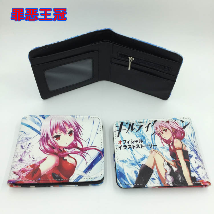 กระเป๋าสตางค์ ใบสั้น ลายการ์ตูนอนิเมะ Guilty Crown YUZURIHA INORI สําหรับใส่บัตร