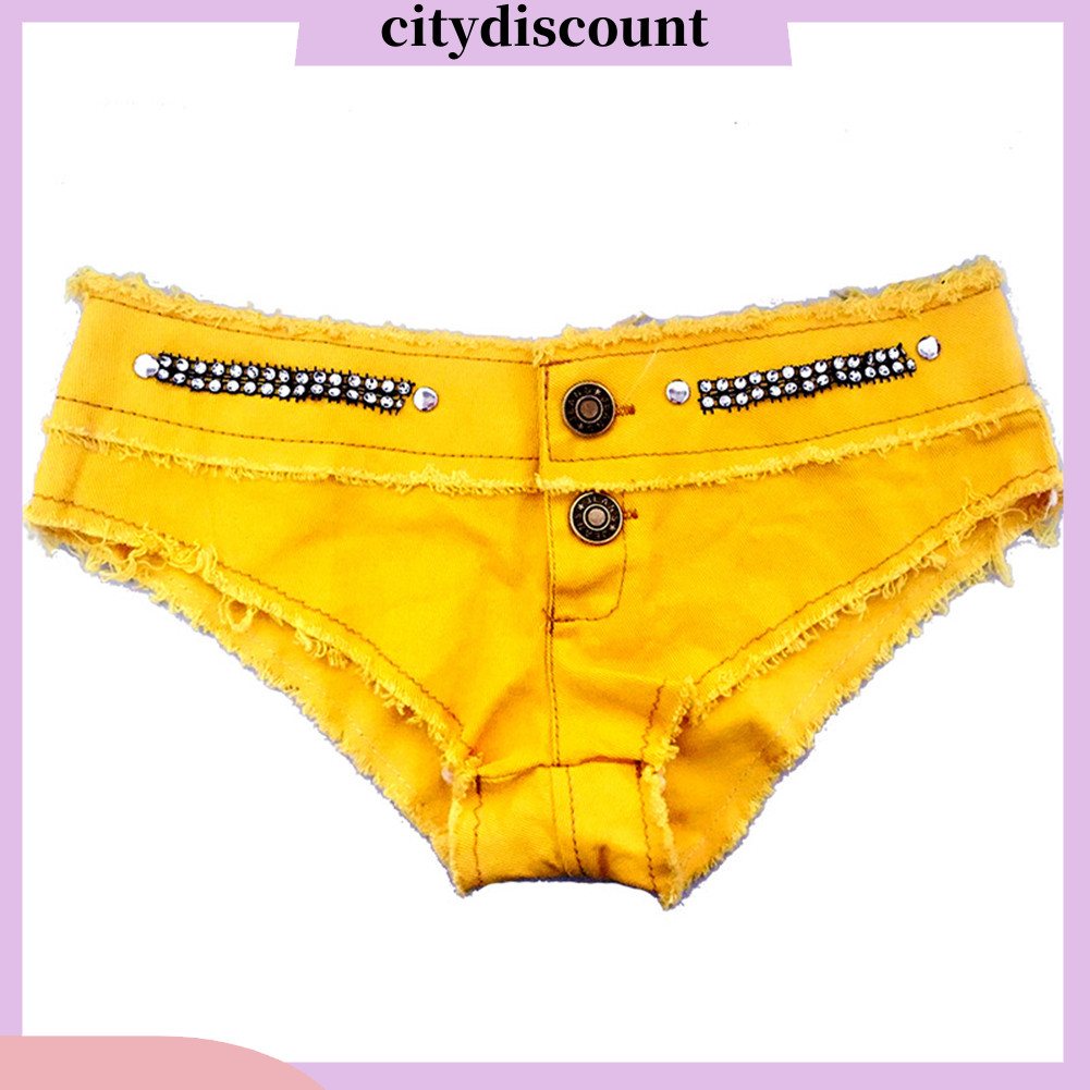 <citydiscount> กางเกงยีนขาสั้น เอวต่ํา สีแคนดี้ เซ็กซี่ แฟชั่นฤดูร้อน สําหรับสตรี