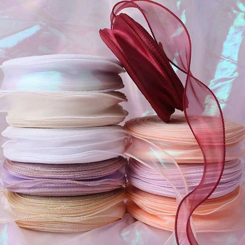 ม้วนริบบิ้น ลายดอกไม้ ขนาดใหญ่ กว้าง 4 ซม. ยาว 40 หลา (36 เมตร) ไม่มีแกนม้วน