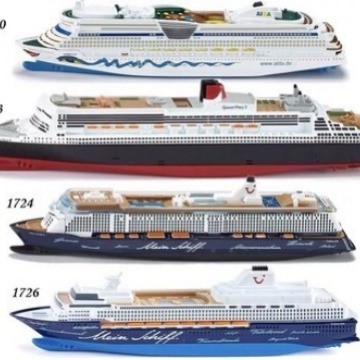 Siku เรือล่องเรือขนาดใหญ่ Queen Mary Luxury Cruise Passenger Ship Speedboat จําลองโลหะผสมรุ่นของเล่น