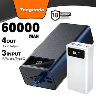 60000mAh Powerbank Fast Charging Full Capacity 4 USB Charge Ports PD Fast Charging Power bank 60000 mah