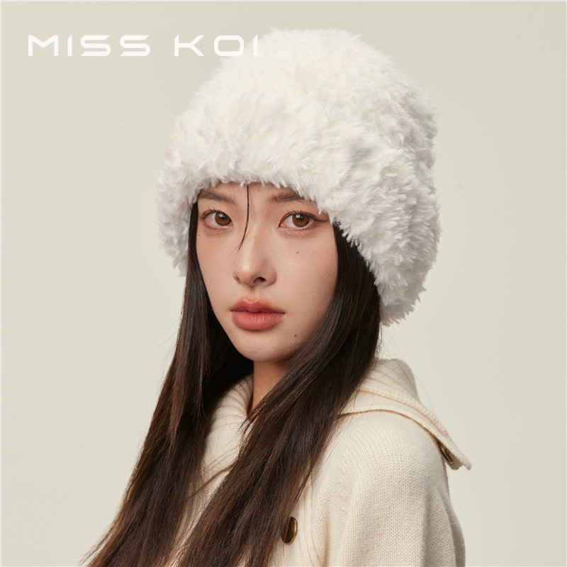 Misskoi [พร้อมส่ง] ใหม่ หมวกบักเก็ต ผ้ากํามะหยี่ขนนิ่ม แฟชั่นฤดูใบไม้ร่วง ฤดูหนาว สําหรับผู้หญิง