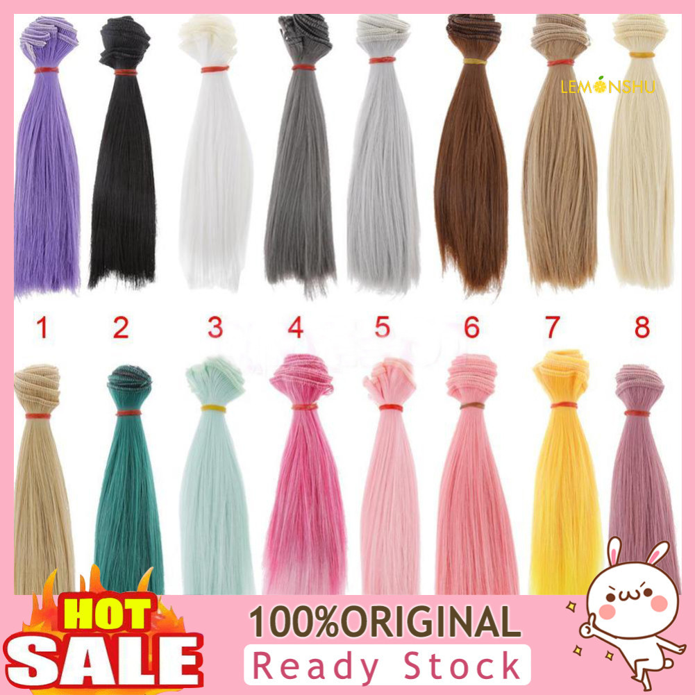 [LIMI] วิกผมตรง ผ้าไหม อุณหภูมิสูง สวยงาม 15 ซม. DIY อุปกรณ์เสริม สําหรับตุ๊กตา