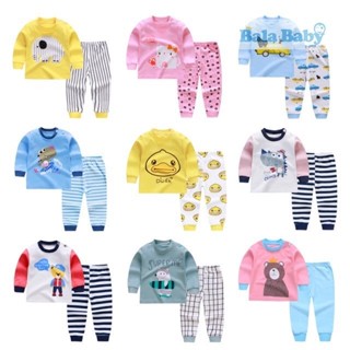 ชุดนอนเด็ก ชุดเซ็ท ชุดเด็กแขนยาวขายาวเด็ก เสื้อ+กางเกงเด็ก 2…