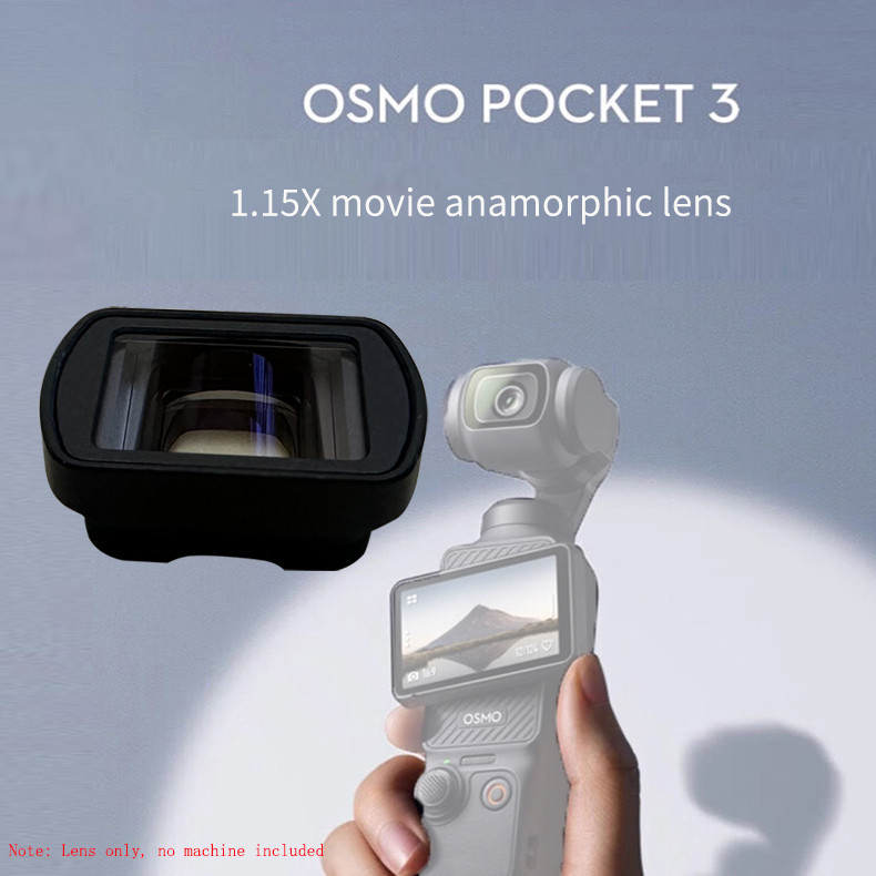XT-XINTE 1.15X Widescreen ภาพยนตร์ Anamorphic เลนส์แว่นตาเลนส์สําหรับ DJ Osmo Pocket 3 อุปกรณ์เสริมเ