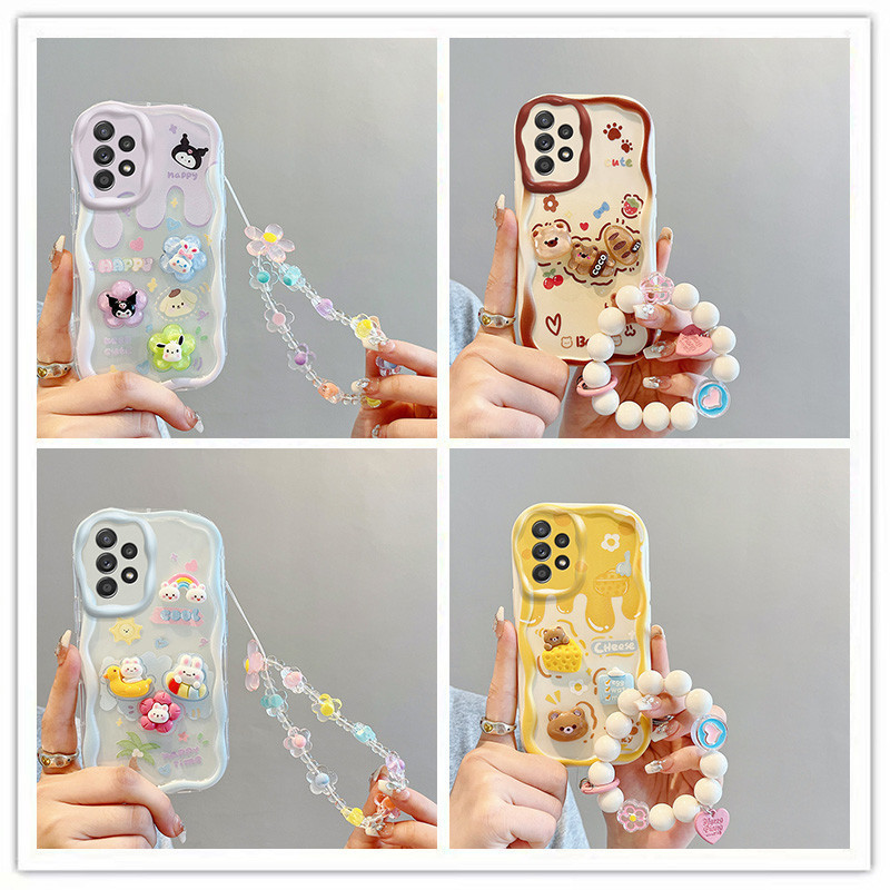 เคส samsung a52s เคสโทรศัพท์มือถือ ลายตุ๊กตา 3D สีครีม สําหรับ samsung a52