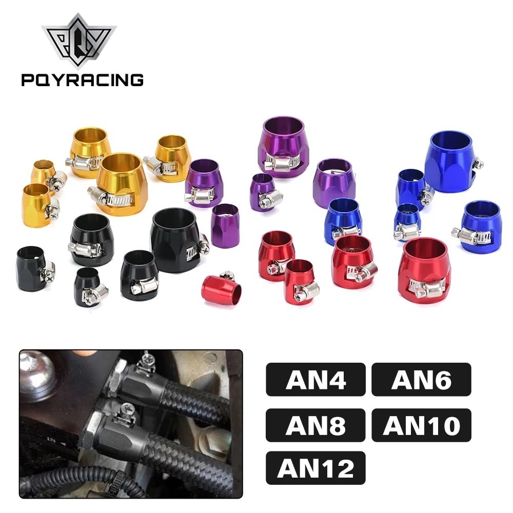 1lot=2pcs Hose Clamp AN4 AN6 AN8 AN10 AN12 Fuel Pipe Clip Oil Water Tube Hose Fittings Finisher Clam