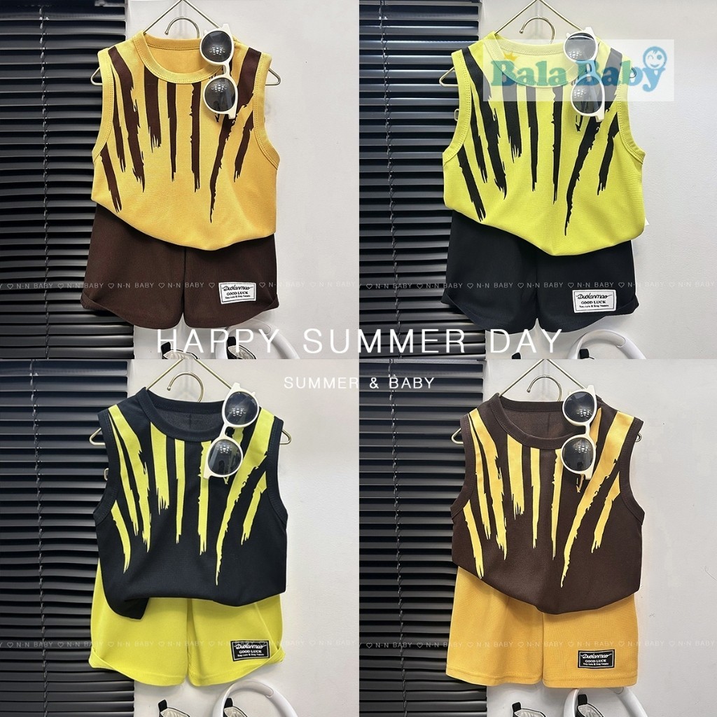ชุดเสื้อกร้ามเด็ก+กางเกงขาสั้น เสื้อผ้า set 2 ชิ้น ชุดเด็กผู็ชาย แฟชั่นเด็กฤดูร้อน BXT13