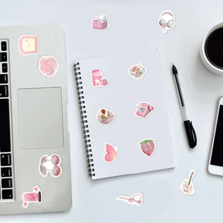 สีชมพู 3D สติกเกอร์ 100PCS น่ารักที่มีสีสันไวนิล Decals สติกเกอร์กันน้ําสําหรับเคสโทรศัพท์แล็ปท็อปกระเป๋าเดินทางเด็กของขวัญ