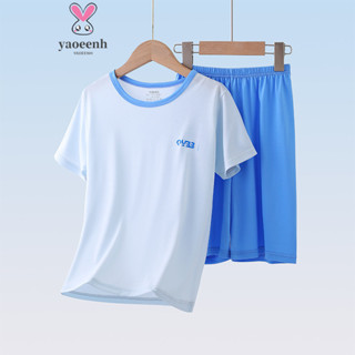 【YAOEENH】100-170 ซม. ฤดูร้อน เด็ก สีพื้น ชุดเครื่องปรับอากาศ…